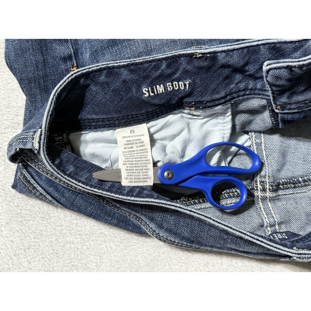 American Eagle Jeans Womens 8 Long Blue Medium Wash Slim Boot Low Rise 30x27.5 - Picture 6 of 9